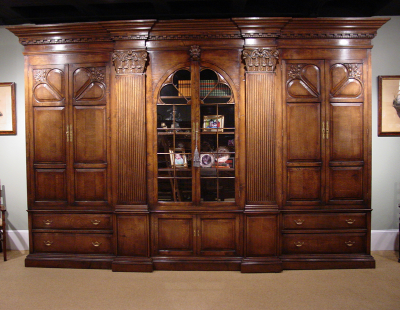 チェスト・キャビネット Antique Book open Shelf Caster Teak Open Bookcase with Adjustable Shelves & Cupboard for